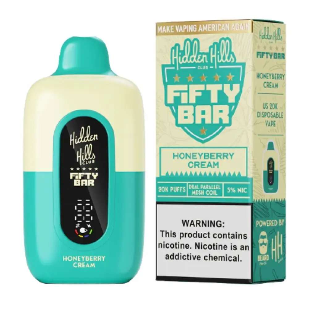 [Q-2001-05] FIFTY BAR 20000 PUFFS DISPOSABLE 5PK 16ML (Honeyberry Cream)