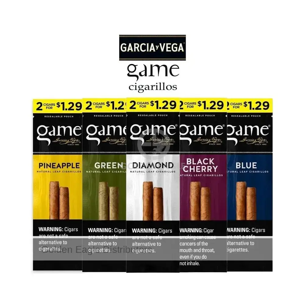[T-1535-04] Game Cigarillos 2 For $1.29 Display of 30 (PINEAPPLE)