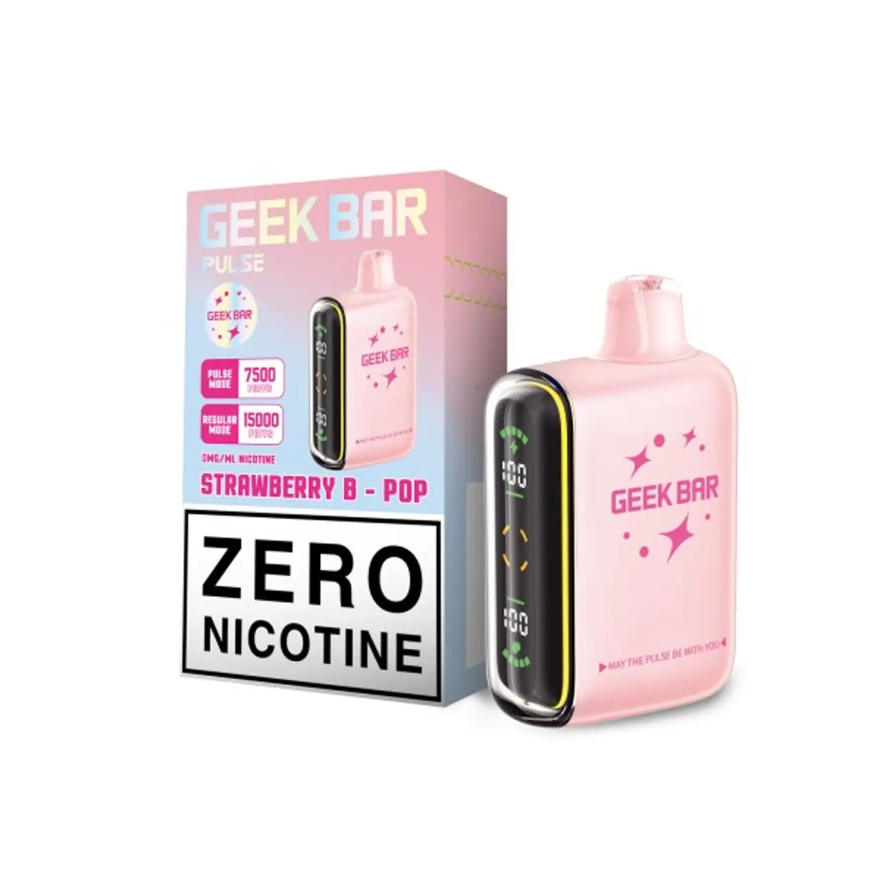 [Q-2068-03] GEEK BAR PULSE 15000 PUFF ZERO NICOTINE 16ML 5PK (Strawberry Blow Pop)