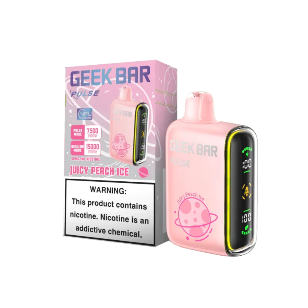 [Q-2069-11] GEEK BAR PULSE 15000 PUFF 16ML 5PK (Juicy Peach Ice)
