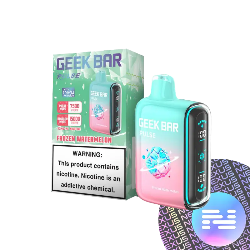 [Q-2070-04] GEEK BAR PULSE DISPOSABLE VAPE 15000 PUFFS 5PK 16ML FROZEN (Watermelon)
