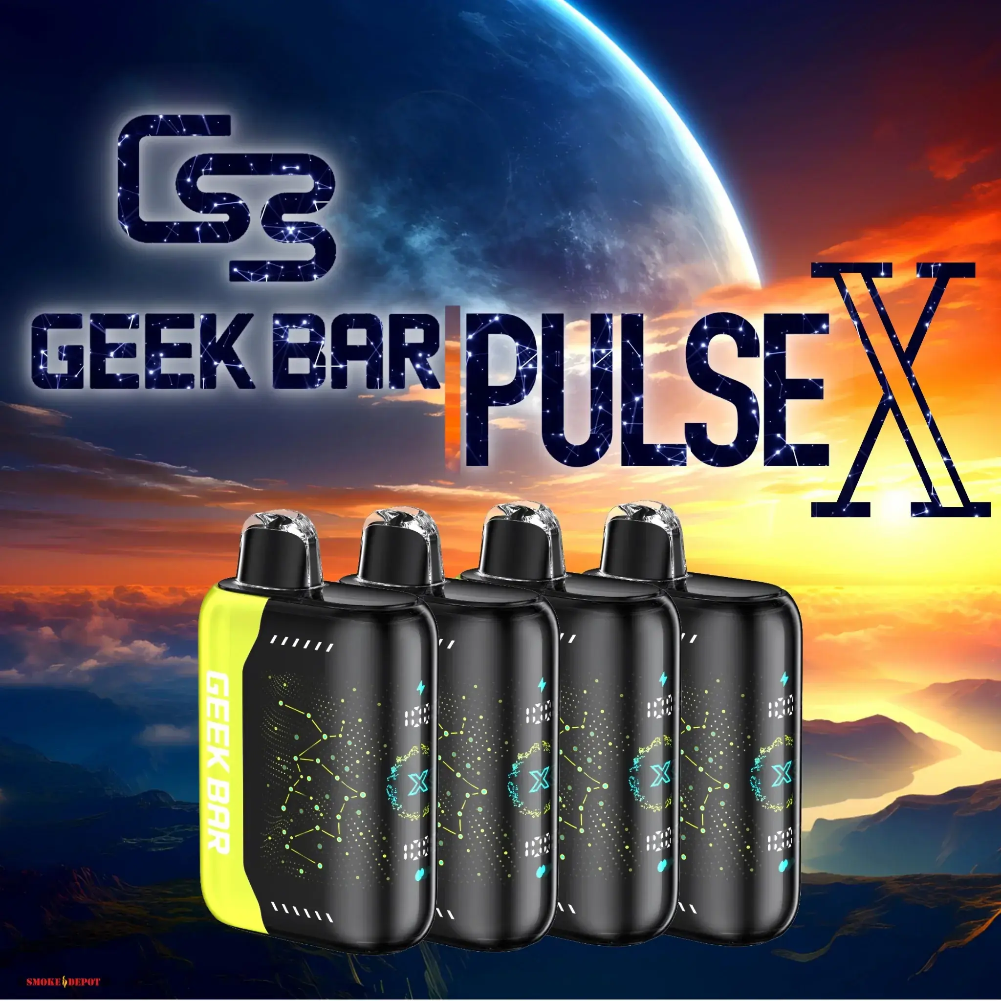 [Q-4738-01] GEEK BAR PULSE X 25K 0% NIC 18ML 5PK (Miami Mint)