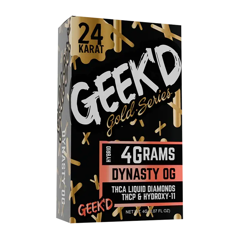 [T-1305-01] GEEK’D EXTRACTS GOLD SERIES 4 GRAM DISPOSABLE 5PK (DYNASTY OG – HYBRID)