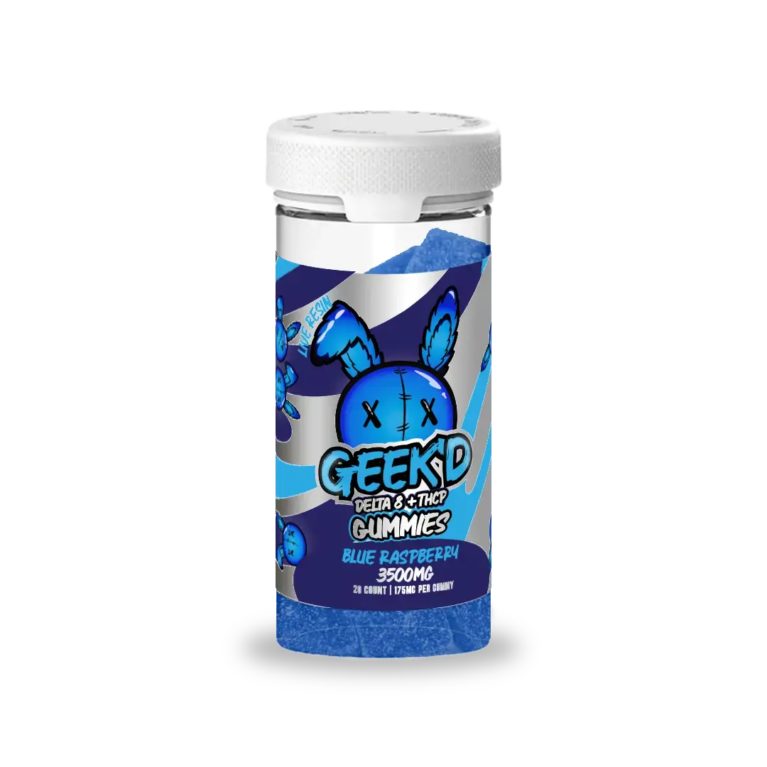 [Q-4806-03] Geek'D Gummy 3500MG jar D8+THCP (Blue Raspberry)