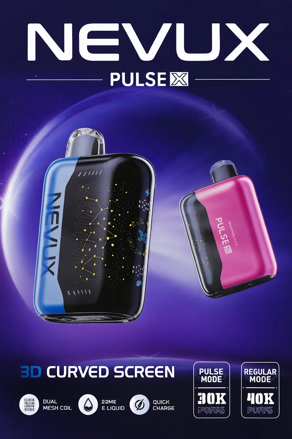 [T-1459-13] Geek Nevux Plus X Disposable 40K Puff 22ML 5PK (Cool Mint)