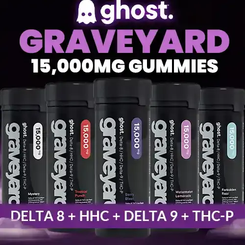[T-1346-03] ghost Graveyard Gummies 15,000mg 4CT Jar (Tropical Punch)