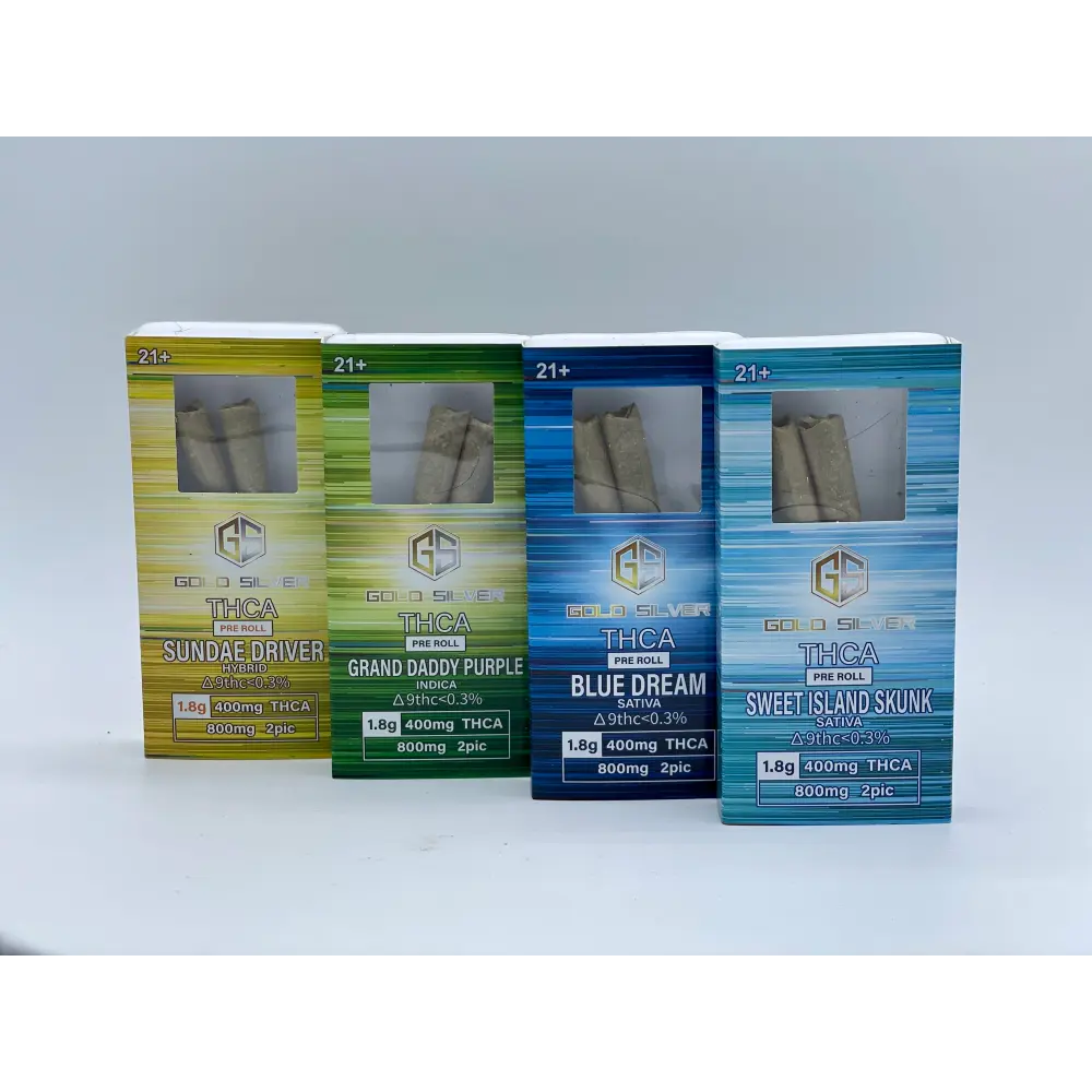 [T-1073-05] GOLD SILVER THC-A PRE-ROLL 2IN1 1.8G (Sweet Island Skunk Sativa)