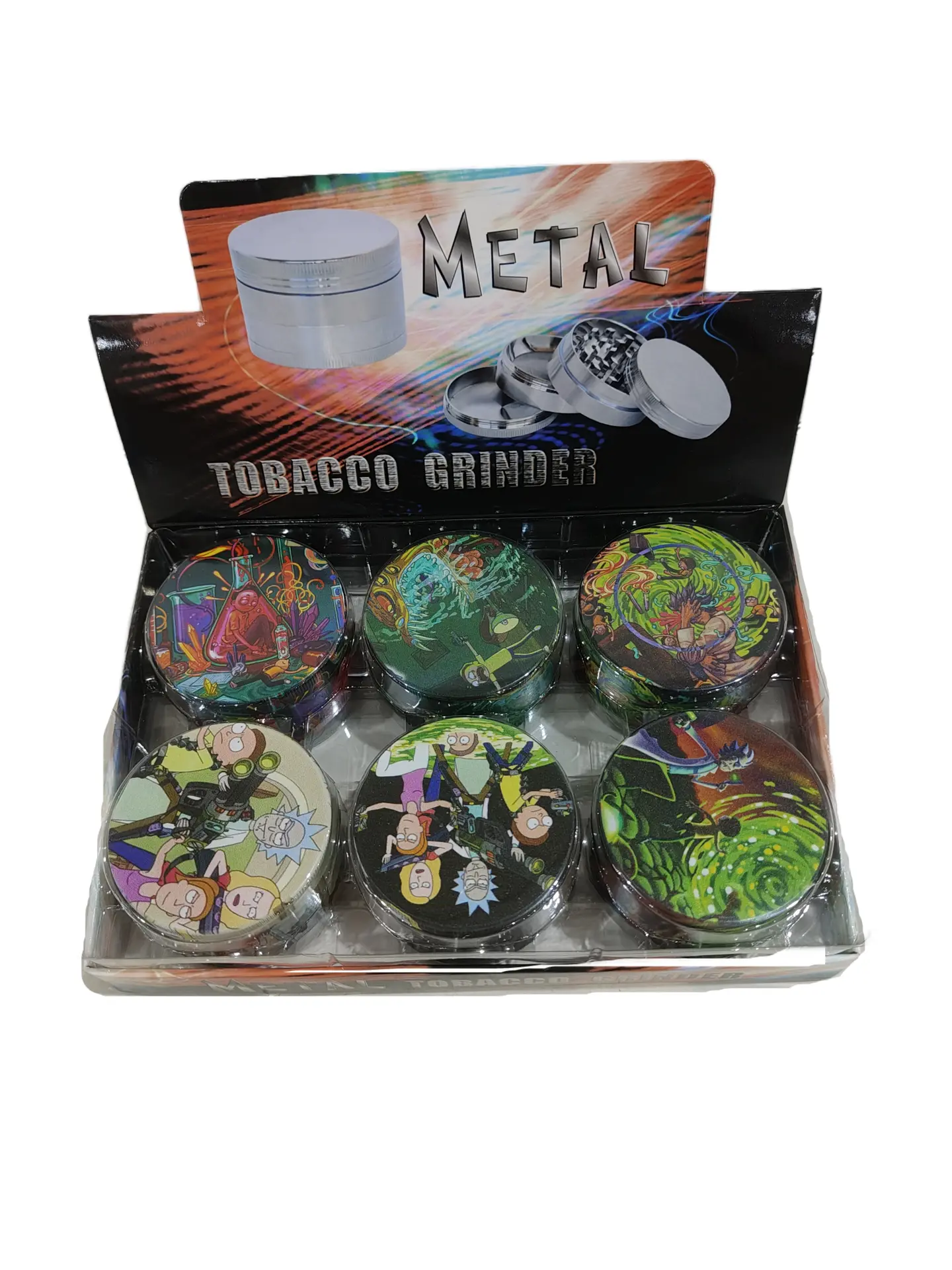 Grinder Zinc 63MM Full Print Rick & Morty -2 6PK