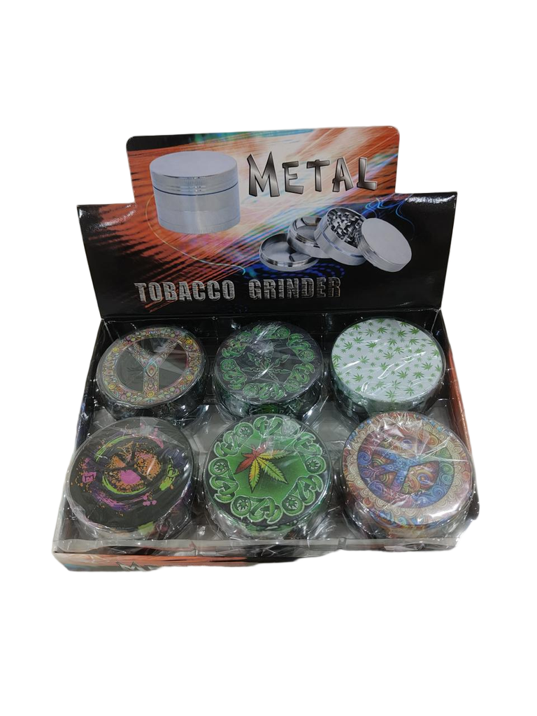 Grinder Zinc 63MM Half Printed 420 6PK