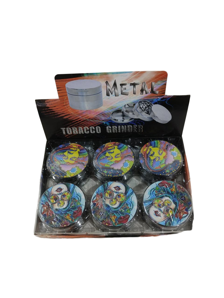 Grinder Zinc 63MM Print On Lid Mix 6PK