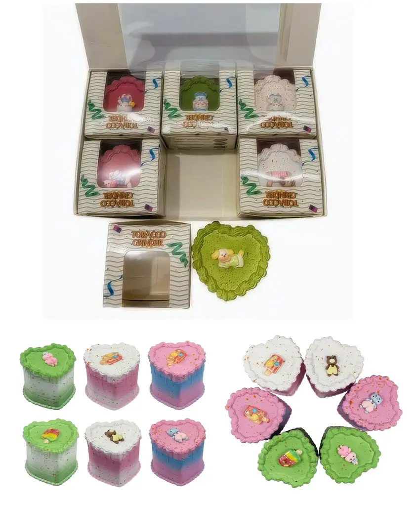 Grinder Zinc Alloy Heart Cake 4 Part 6PC Display