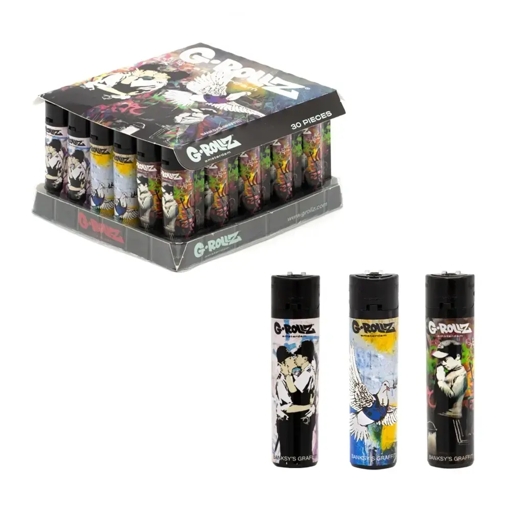[Q-4360-02] G-Rollz | Banksy's Graffiti Lighters 30pcs in Display (Love)