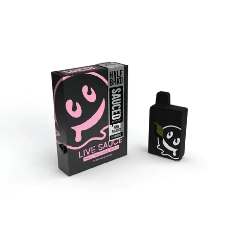[T-1089-02] HALF BAK’D LIVE RESIN SAUCE’D DISPOSABLE 4G 5pk Box (Pink Picasso Hybrid)