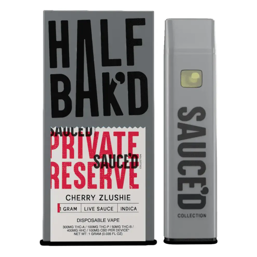 [T-1310-05] HALF BAK'D PRIVATE RESERVE 1G DISPOSABLE 5CT (CHERRY ZLUSHIE)