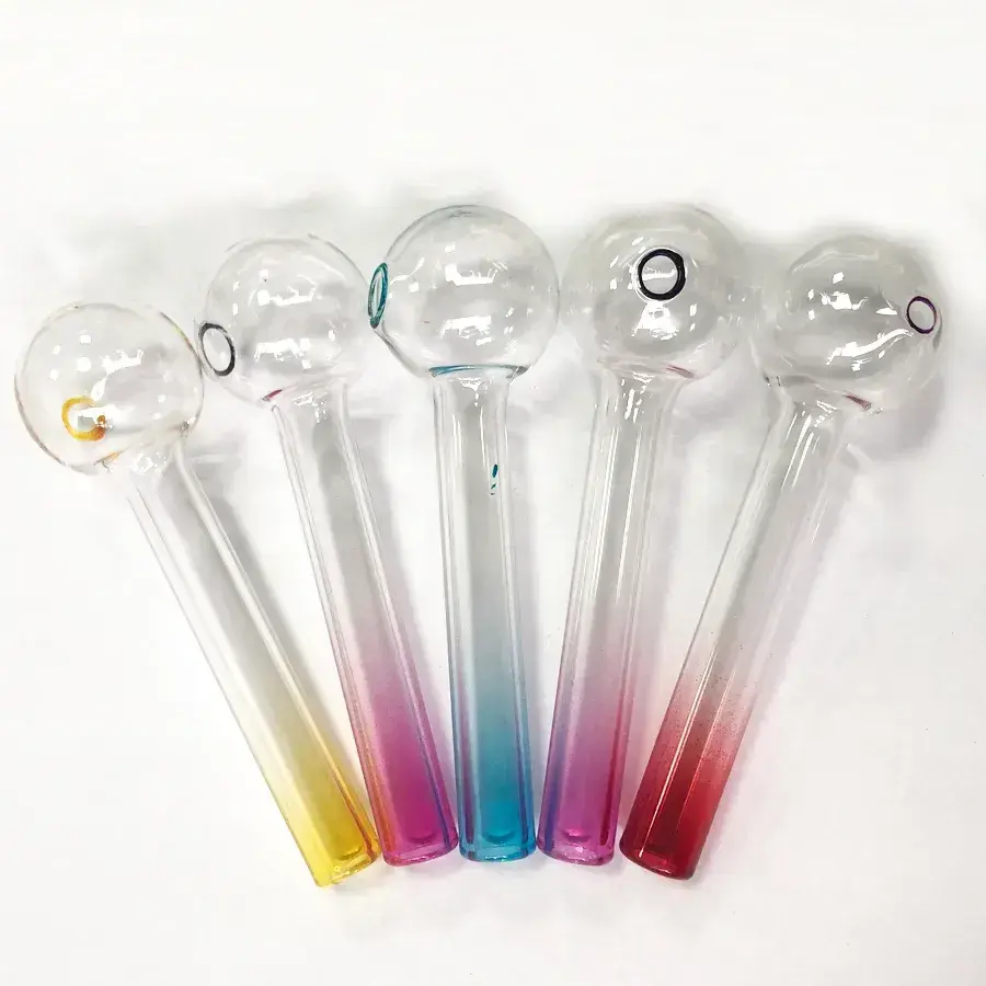 [Q-2402] HAND PIPE 4 (CLEAR FANCY BUBBLE RING ASSORTED)