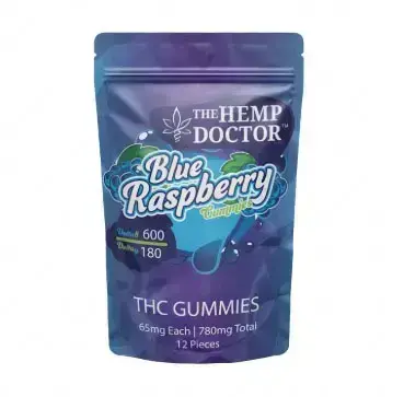 [Q-4254-01] HEMP DOCTOR 780mg 12ct Gummy Rings DELTA-8 DELTA-9 (Blueberry Rings)