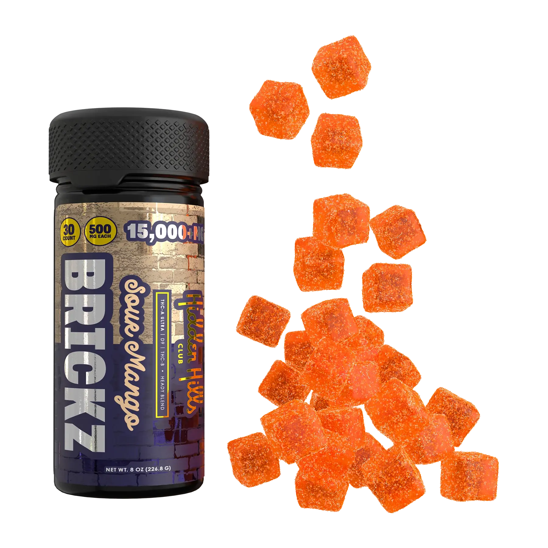 [T-1103-04] HIDDEN HILLS BLEND BRICKZ 15000MG 1CT (Sour Mango)