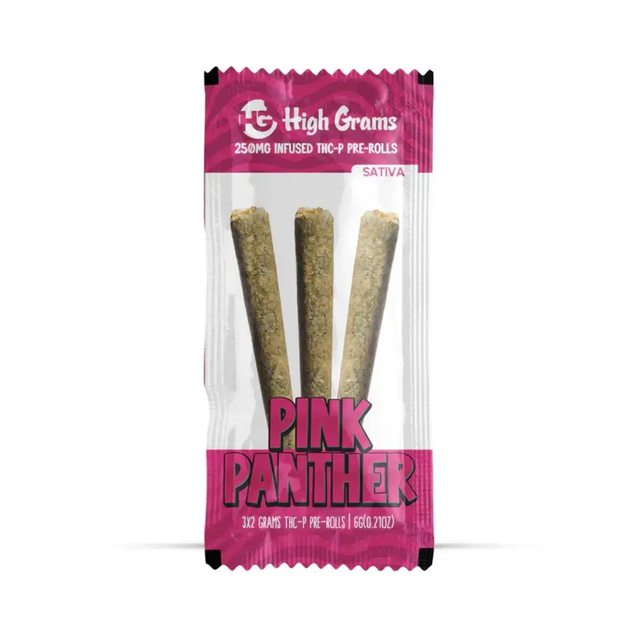 [T-1264-03] High Grams 3PC Preroll 6G THC-P (Pink Panther)