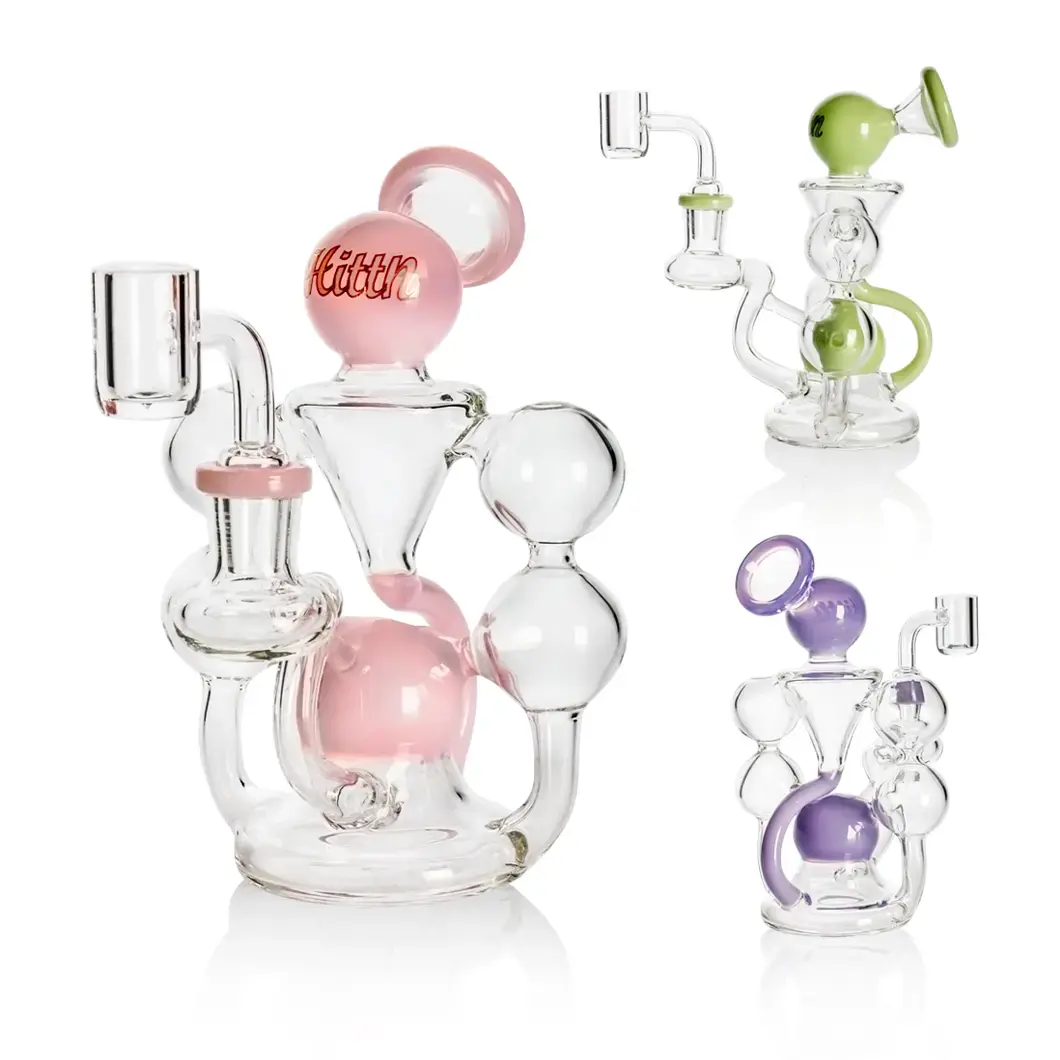 [T-1391-04] Hittn Glass Water Pipe 14mm Quartz Banger Glass DAB Rig (HIT136)