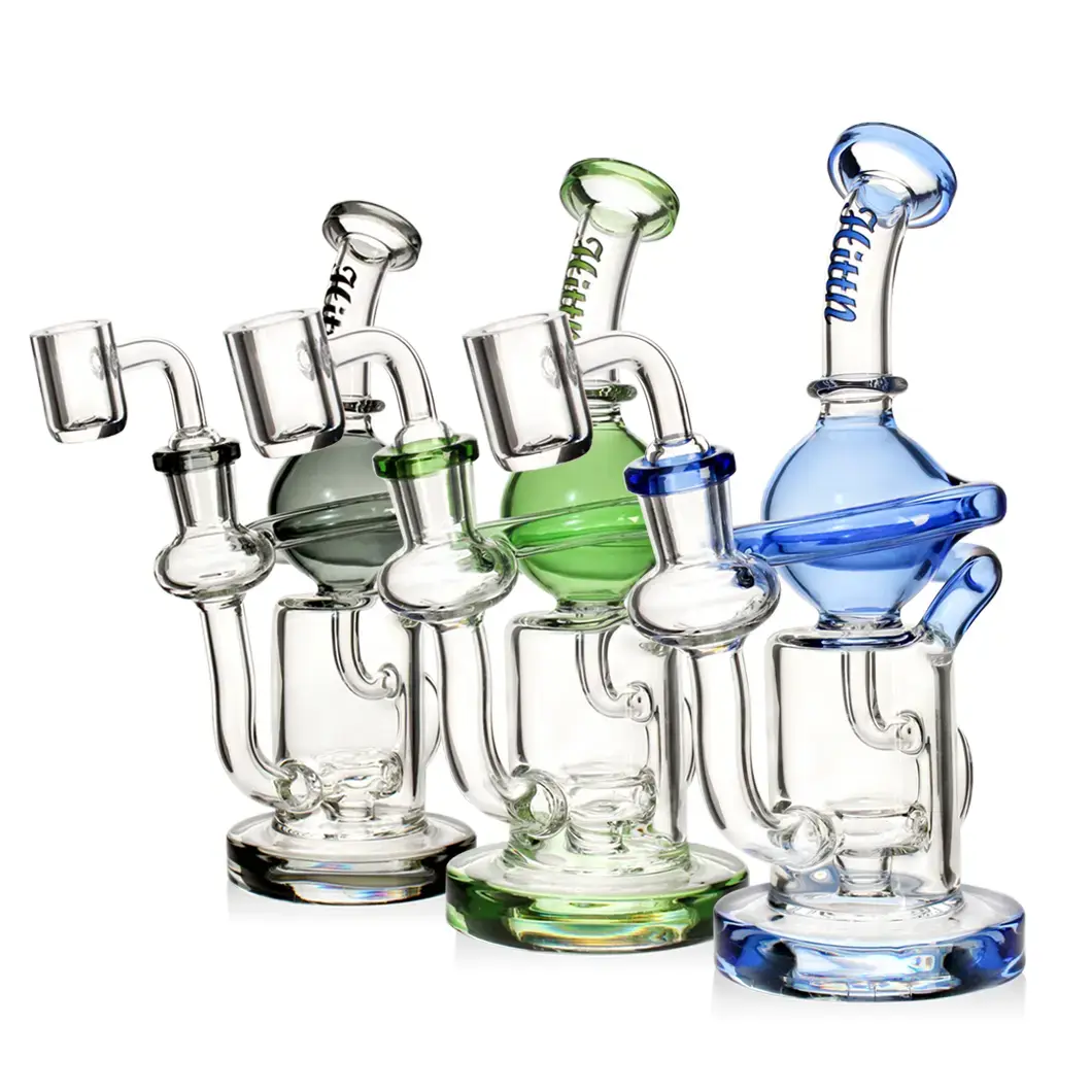 [T-1391-05] Hittn Glass Water Pipe 14mm Quartz Banger Glass DAB Rig (HIT140)