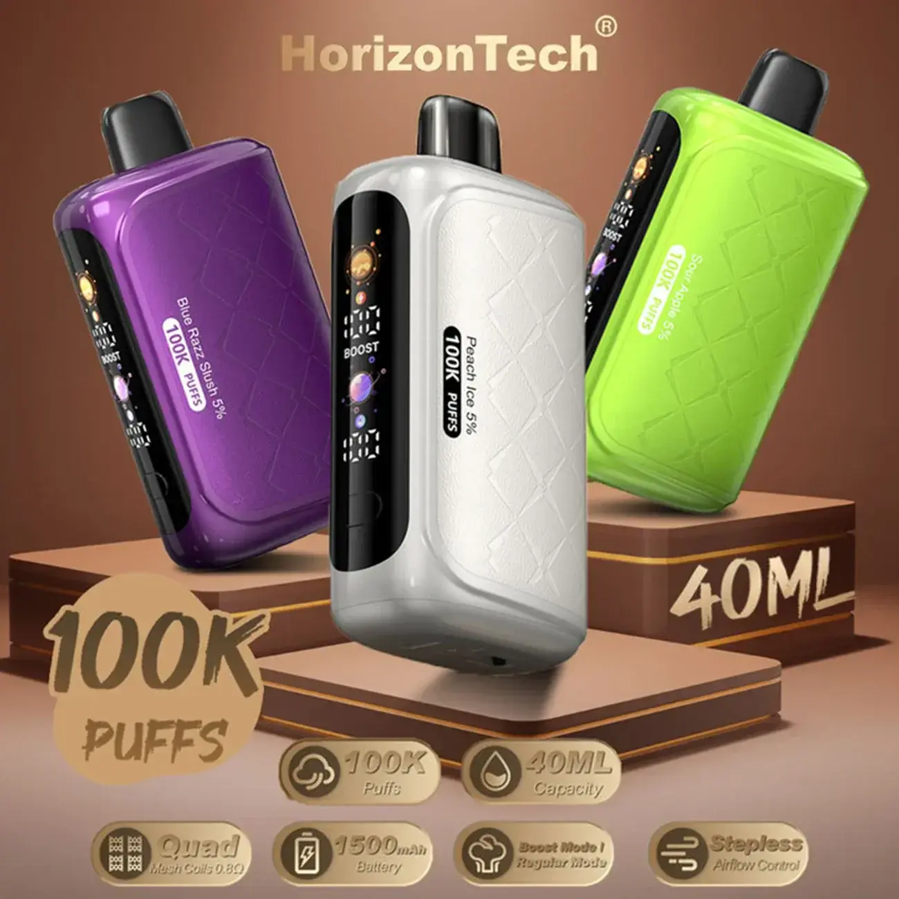[T-1425-18] HorizonTech 100K Puff 40ML 5PK (Banana Slush)
