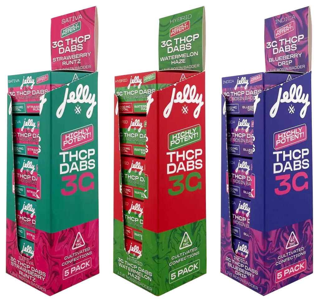 [T-1278-02] Jelly THC-P Badder Dab 3G Live Rosin 5PK a Box (Watermelon Haze)