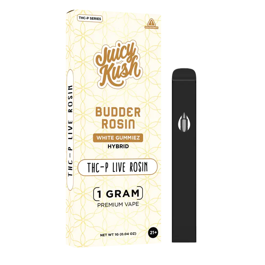 [Q-4256-06] JUICY KUSH 1G Disposable THC-P 5PK a Box (White Gummiez)