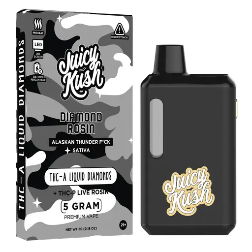 [Q-4259-01] Juicy Kush 5g Disposable THC-A 5PK a Box (Alaskan Thunderfuck)