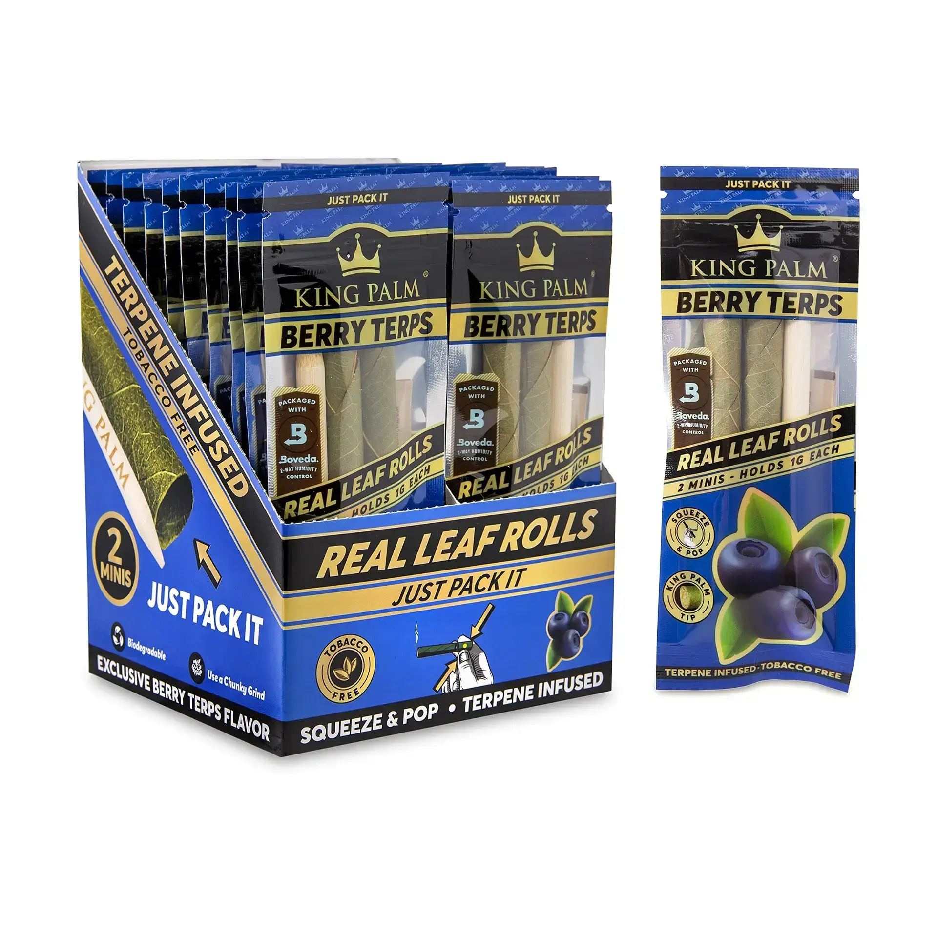 [Q-4546-02] KING PALM CONES MINI 2PK 20CT (BERRY TERPS)