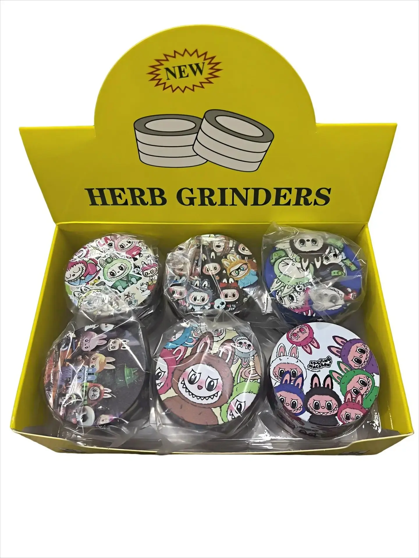 [T-1415-01] Labubu Grinder 6pcs Display (Design 1)