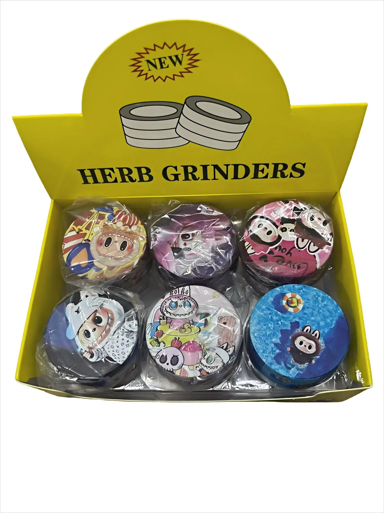 [T-1415-03] Labubu Grinder 6pcs Display (Design 3)