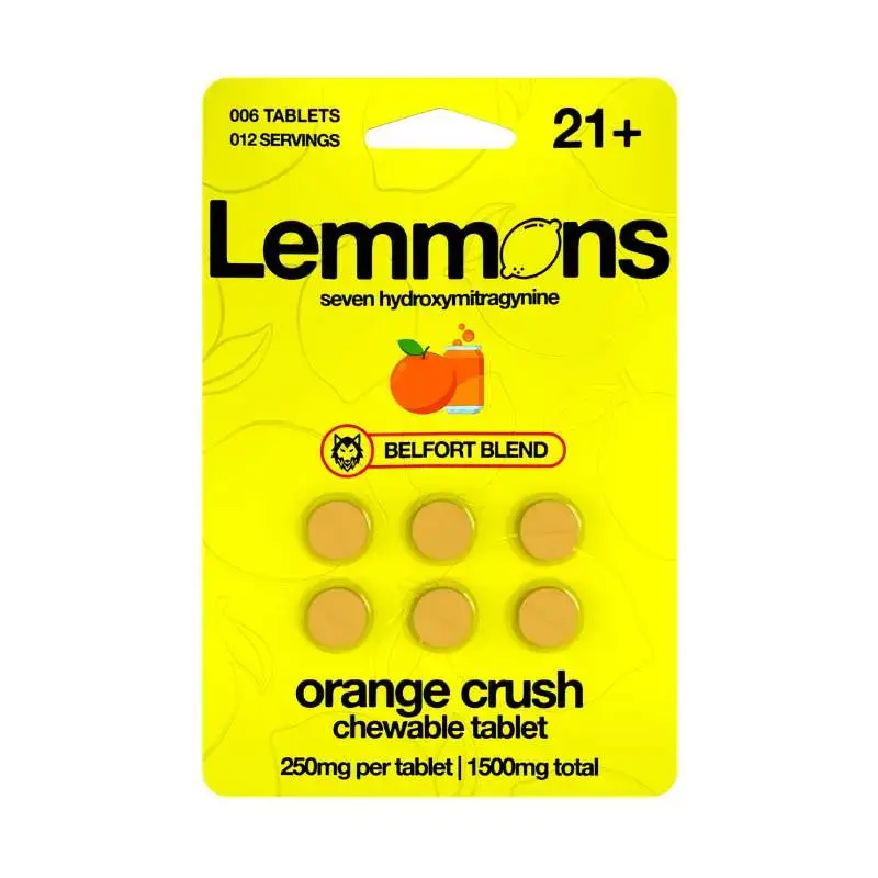[T-1605-02] Lemmons 7-Hydroxy Tablets 6CT 250MG 6 Blisters (Sour Strawberry)