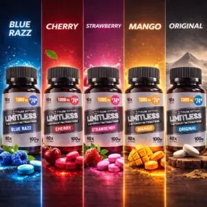 [10156-02] Limitless Platinum Edition 7OH Kratom Extract Tablets 1000mg (Mango)