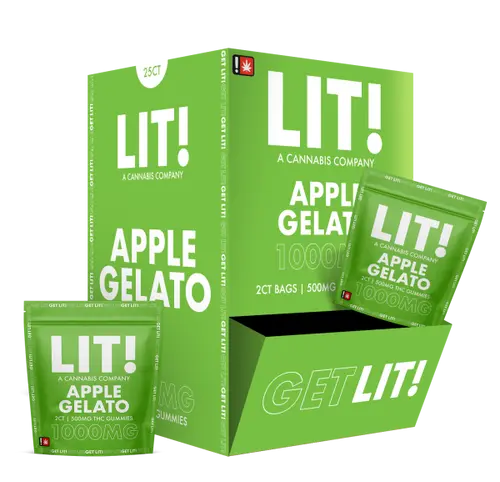 [T-1144-05] LIT GUMMIES 2CT 25PK 1000MG (Green Apple)
