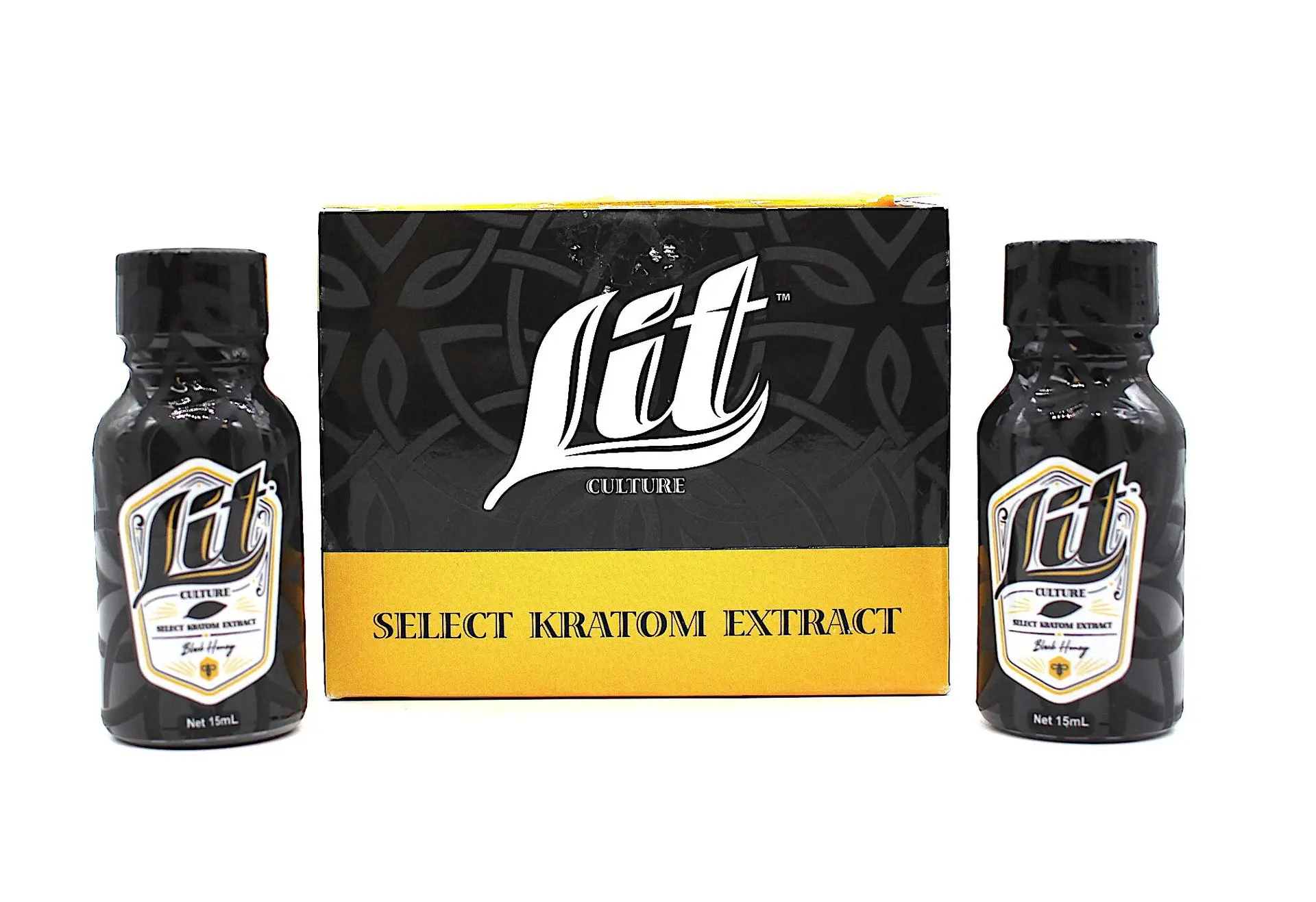 LIT KRATOM SHOT BLACK HONEY 15ML DISPLAY OF 12CT