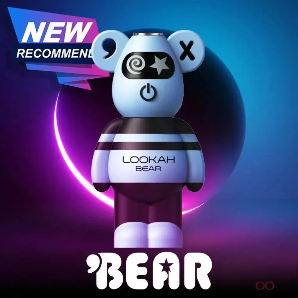 [Q-2743-06] LOOKAH BEAR 510 THREAD VAPE BATTERY COLOR 1 COUNT (Yellow Tiedye)