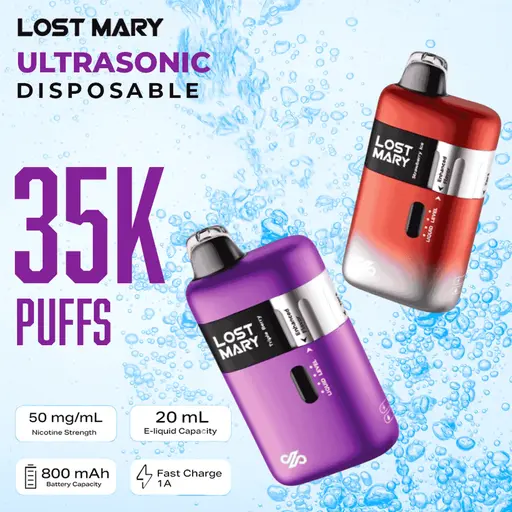 [T-1369-04] LOST MARY Ultrasonic 35000 Puff 5CT 20ML (BLUE RAZZ ICE)