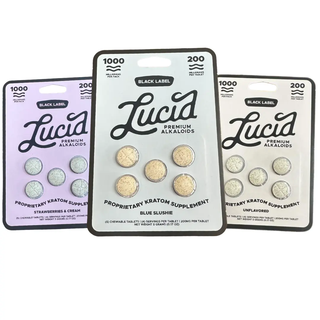 Luicd Black Label Proprietary Blend Kratom 1000MG Tabs10PK a Display