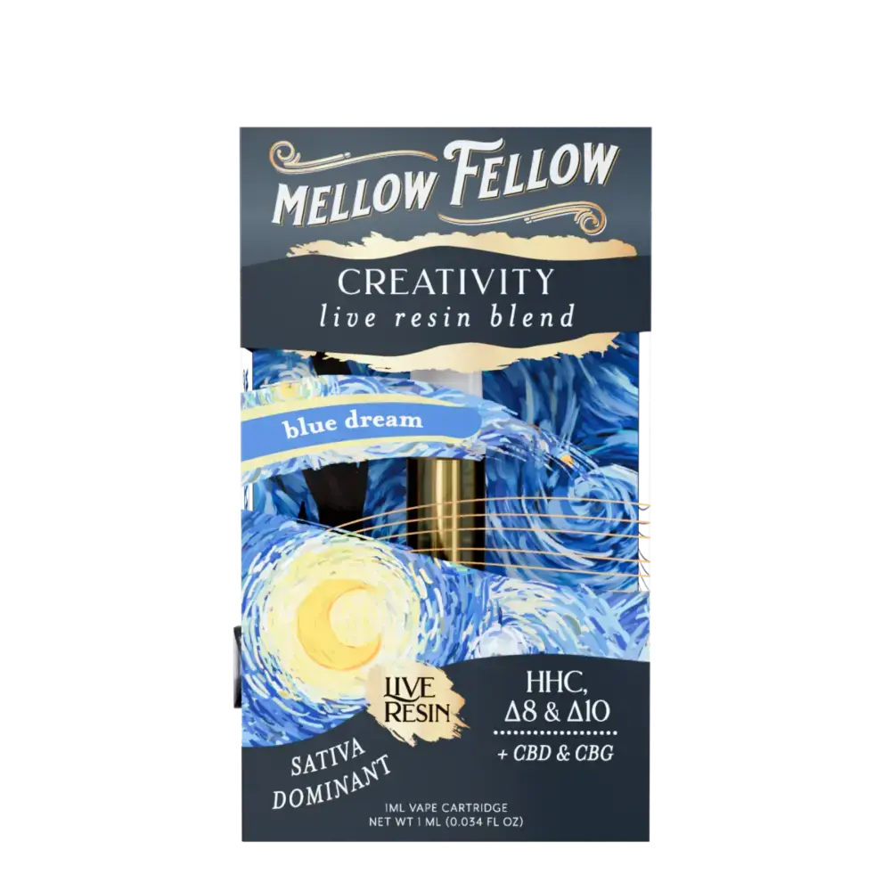 [A-0055-03] Mellow Fellow 1ML Cart Live Resin 6PK a Box (Blue Dream)