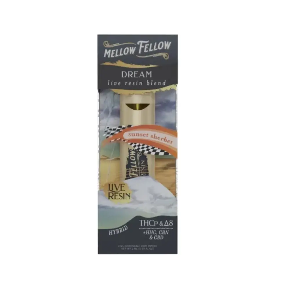 [Q-4321-02] Mellow Fellow 2ML Disposable live resin 6PK a Box (Sunset Sherbet)