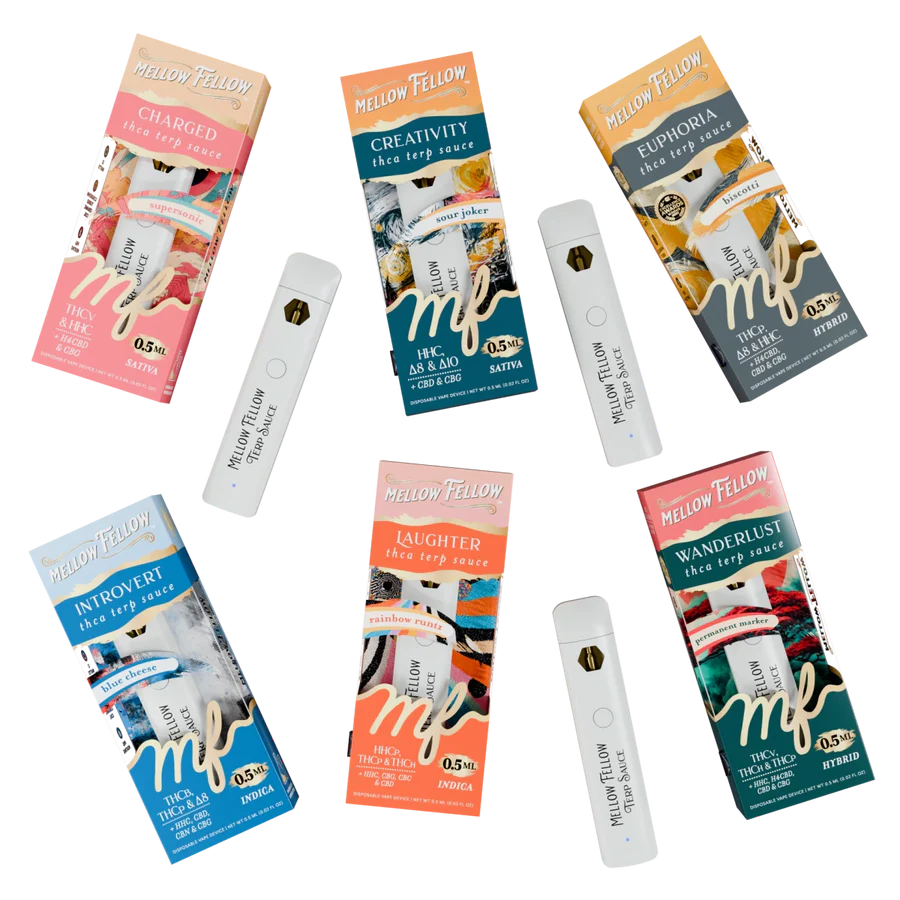 [T-1648-02] MELLOW FELLOW .5ML TERP SAUCE Disposable 6PK a Box (Sour Joker (sativa))