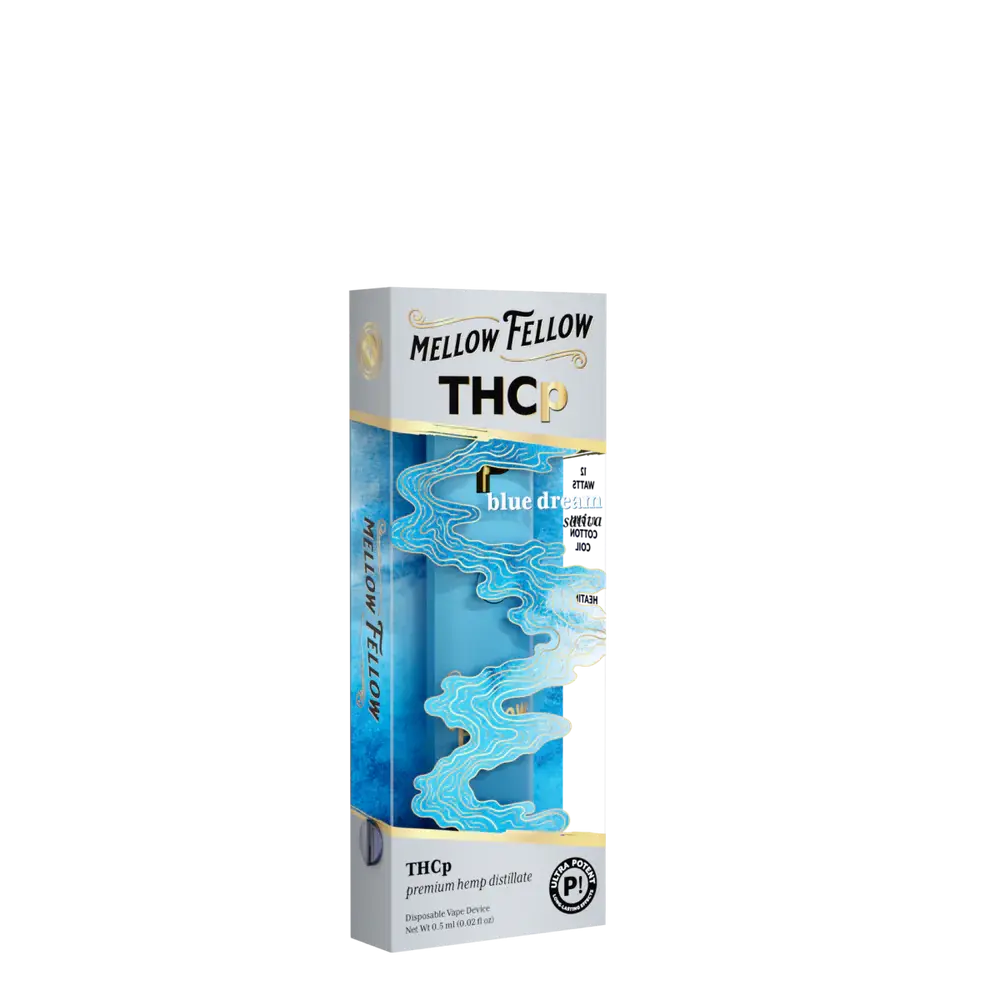 [T-1180-01] MELLOW FELLOW DISPOSABLE 0.5G THCP 6pk Box (Blue Dream (Sativa))