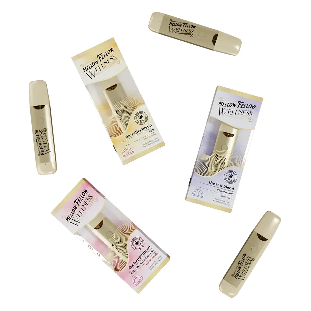 [T-1268-02] Mellow Fellow Wellness CBD - Disposable - 1ML 6pk Box (Strawnana)