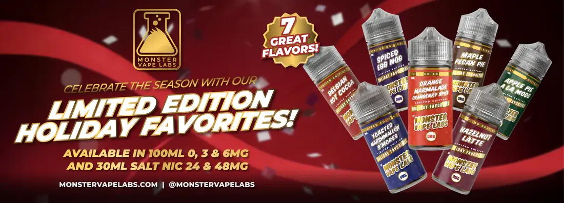[T-1462-12] Monster Holiday Favorites E-Liquid 100ml (6MG, Toasted Marshmallow S'Mores)