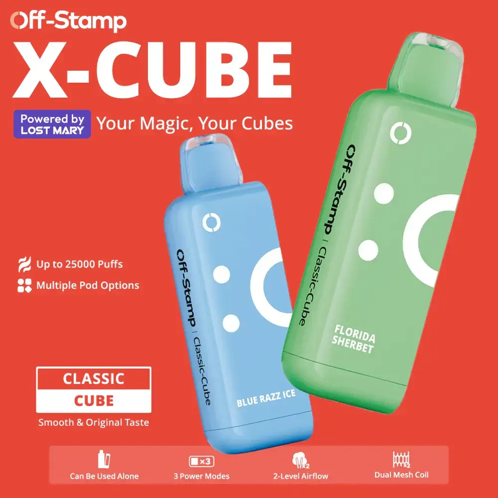 [T-1295-01] OFF STAMP X-CUBE 25K DISPOSABLE KIT 18ML 5PK (Miami Mint)