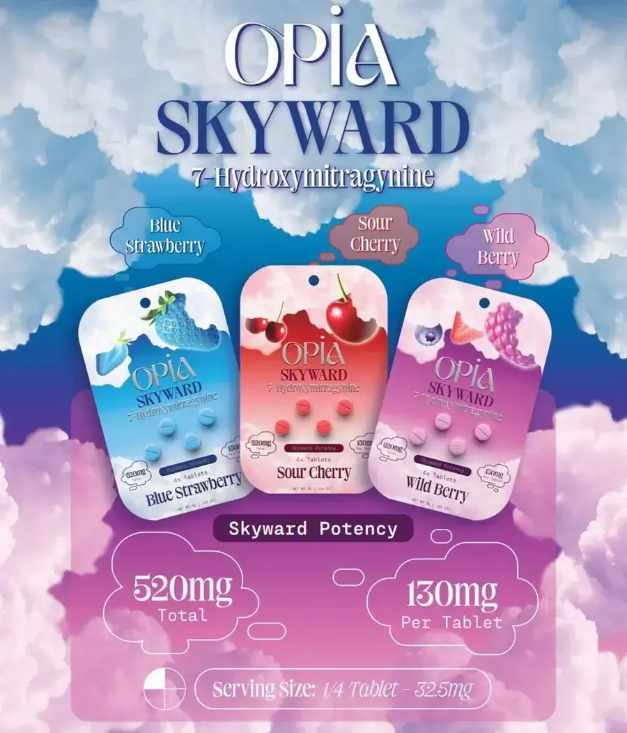 OPIA 7-HYDROXYMITRAGYNINE 4 TABLETS 130MG PER TABLET BOX OF 10 Skyward