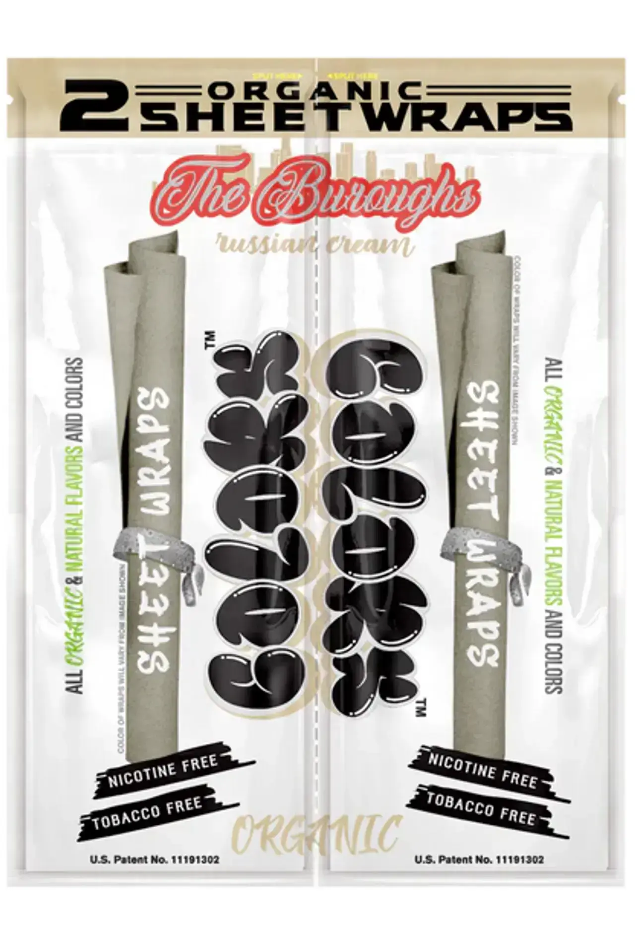 ORGANIC COLOR SHEET WRAPS 2PK POUCH 25CT DISPLAY BOX