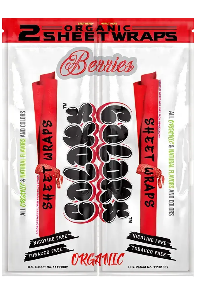 [Q-3031-09] ORGANIC COLOR SHEET WRAPS 2PK POUCH 25CT DISPLAY BOX (BERRIES)