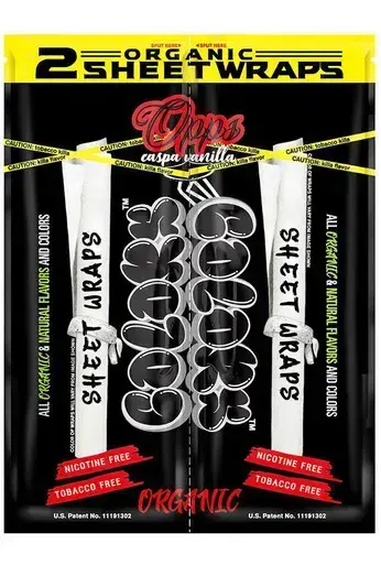 [Q-3031-11] ORGANIC COLOR SHEET WRAPS 2PK POUCH 25CT DISPLAY BOX (CASPA VANILLA)
