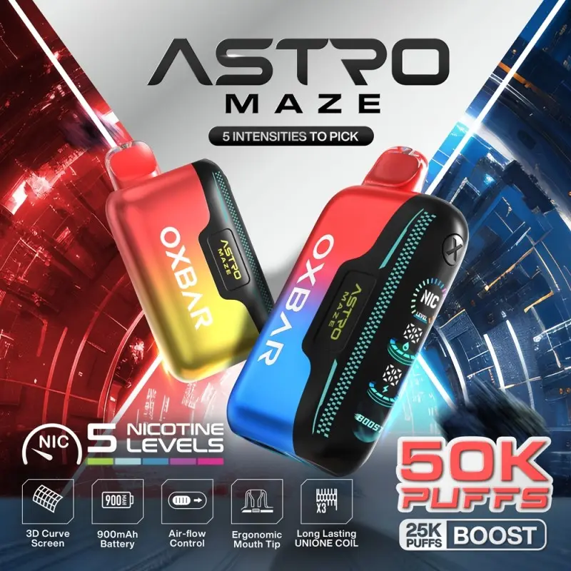 [Q-4820-12] OXBAR Astro Maze 50K Disposable 100ML 5PK (Sexy Strawberry)